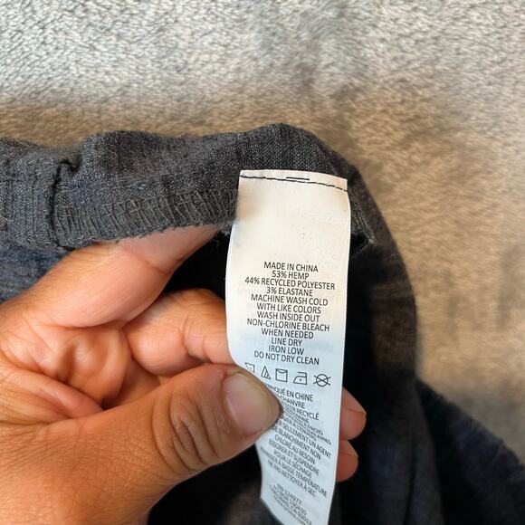 prAna Mantra Joggers Hemp Woven Sz Small Blue UPF 50+ Coal Gray Gorpcore Hiking - Picture 8 of 9